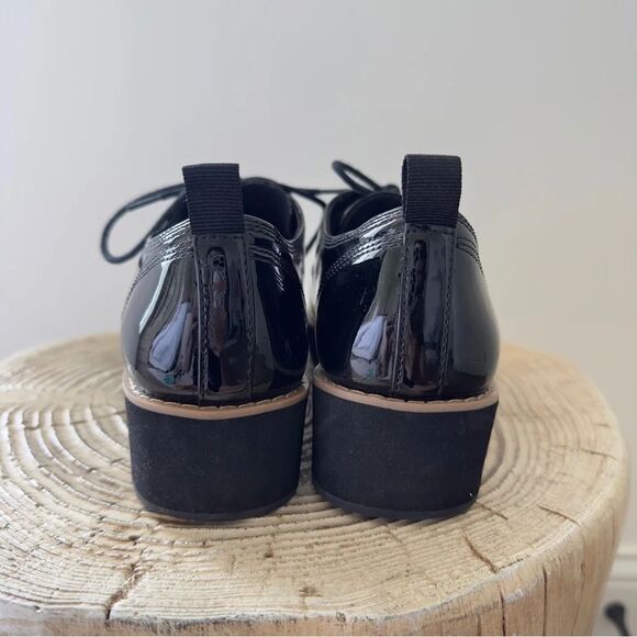Mix No. 6 Women's Slide Oxford Lace Up Wedge Black Patent Leather Round Size 7.5 - Picture 8 of 12
